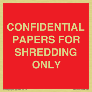 CONFIDENTIAL PAPERS FOR SHREDDING ONLY
